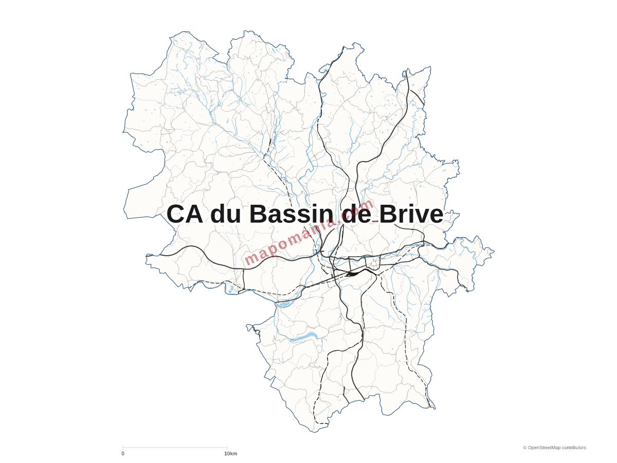 Carte de CA du Bassin de Brive à personnaliser