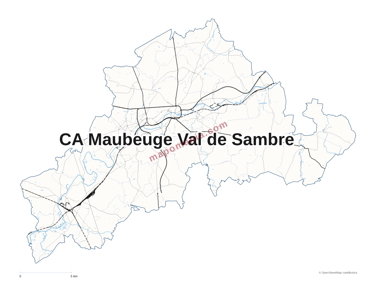 Carte de CA Maubeuge Val de Sambre à personnaliser