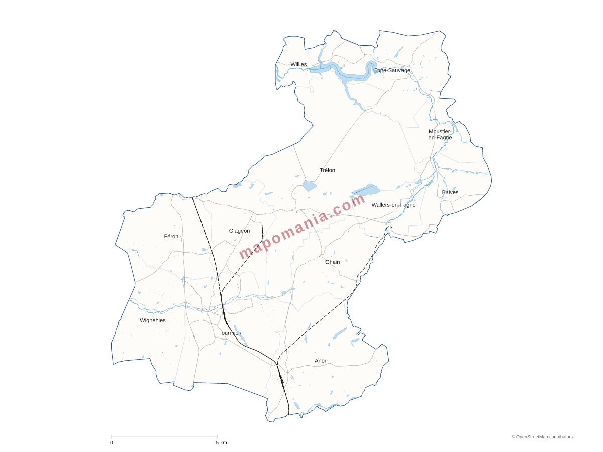 Carte de CC du Sud Avesnois à personnaliser