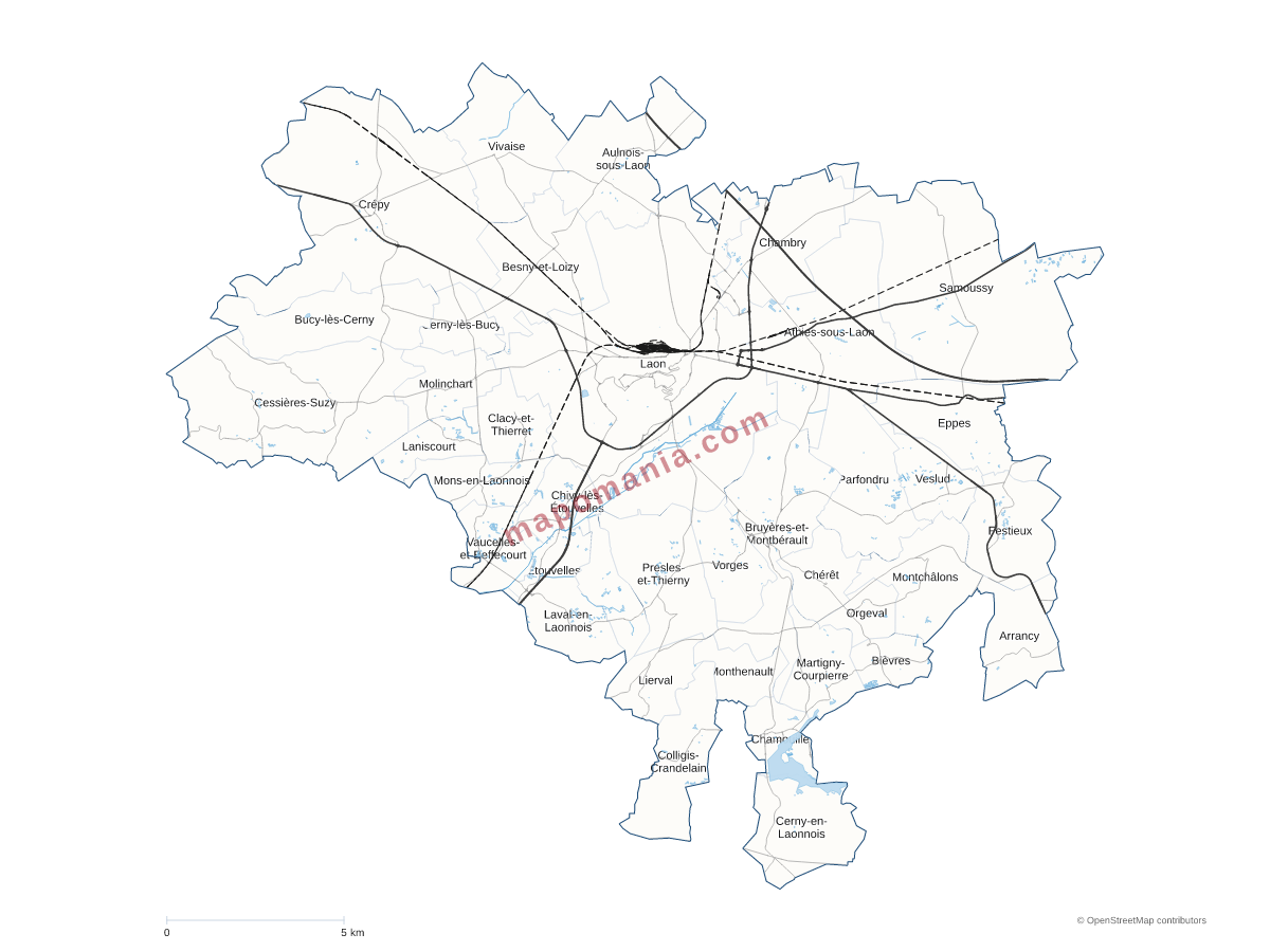 Carte de CA du Pays de Laon à personnaliser