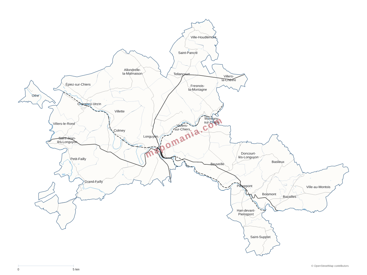 Carte de CC Terre Lorraine du Longuyonnais à personnaliser