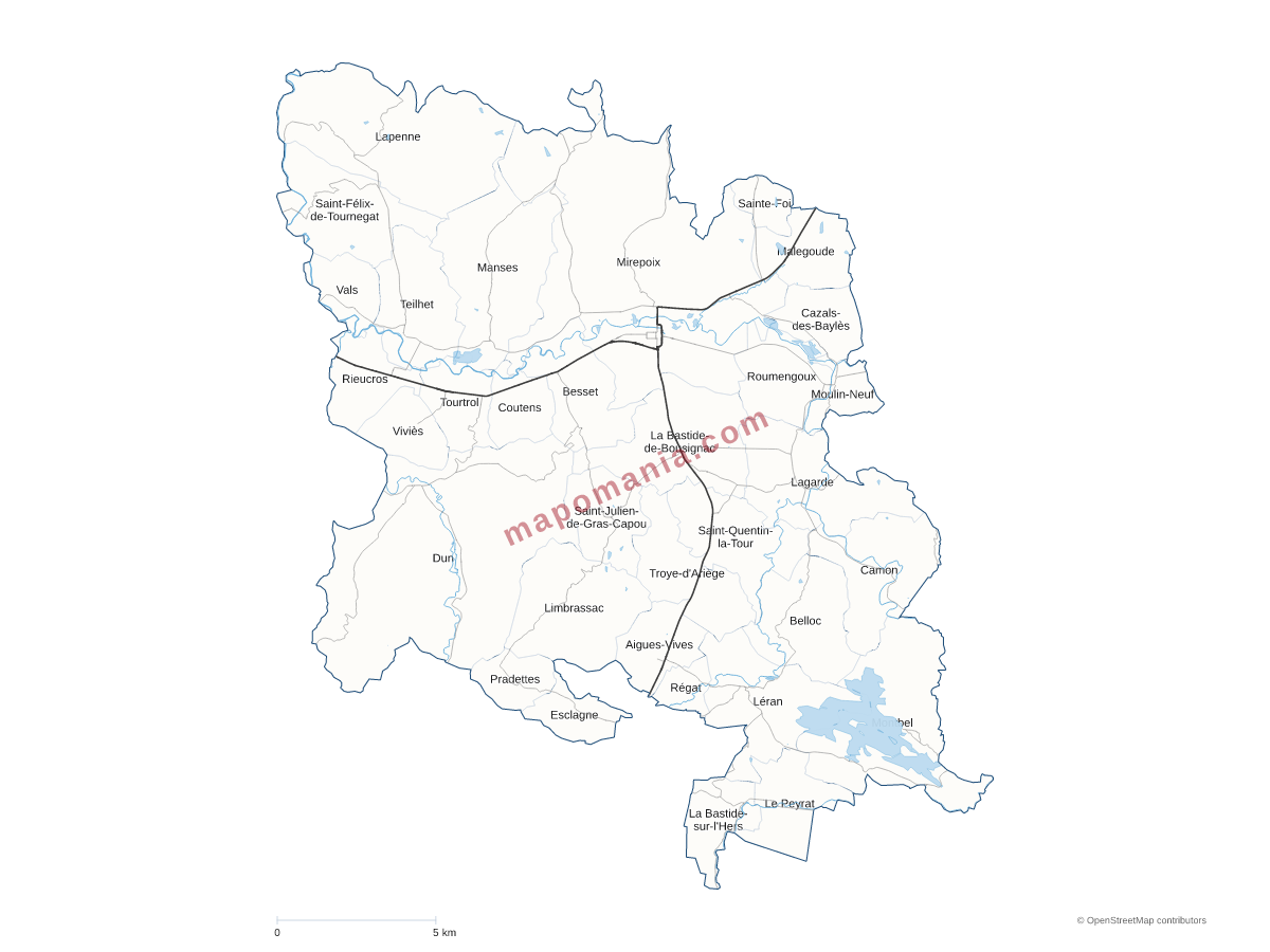 Carte de CC du Pays de Mirepoix à personnaliser
