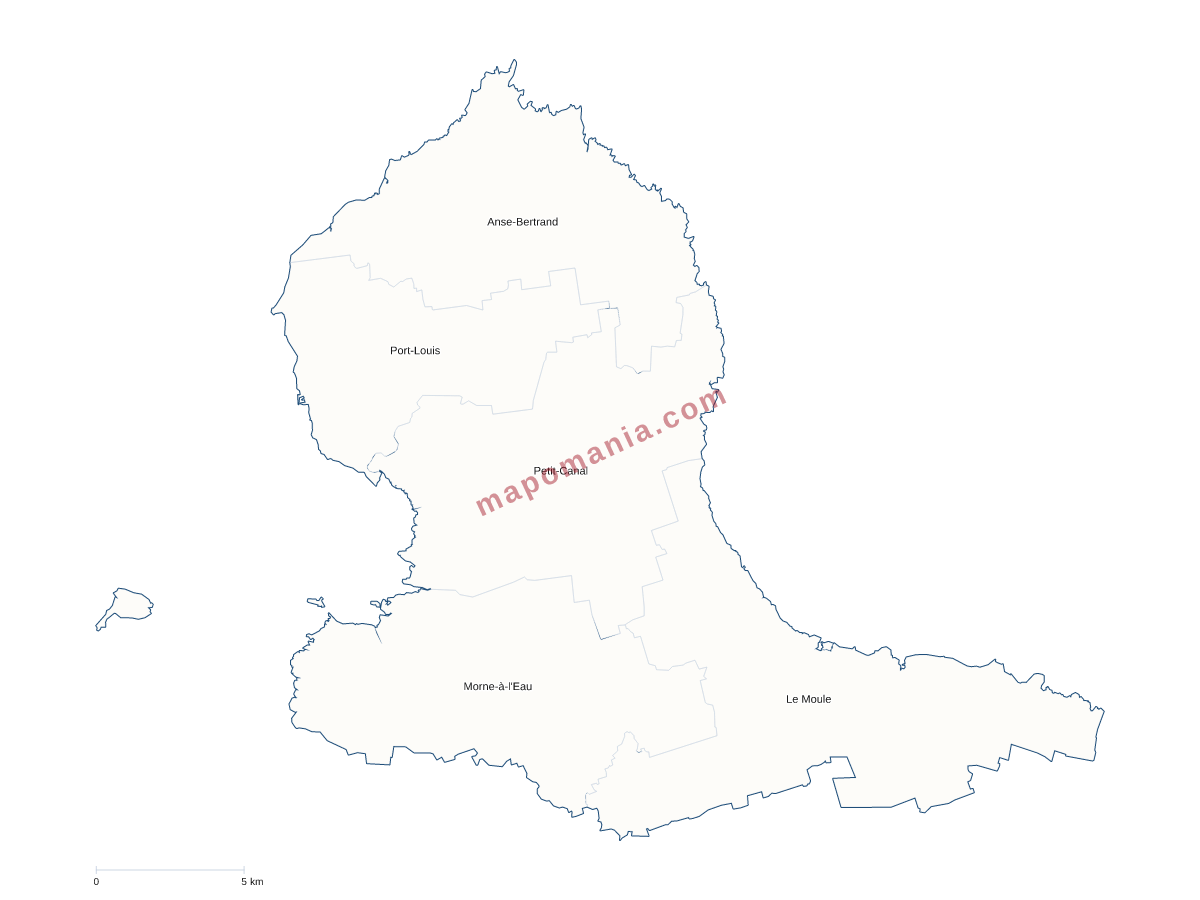 Carte de CA du Nord Grande Terre à personnaliser