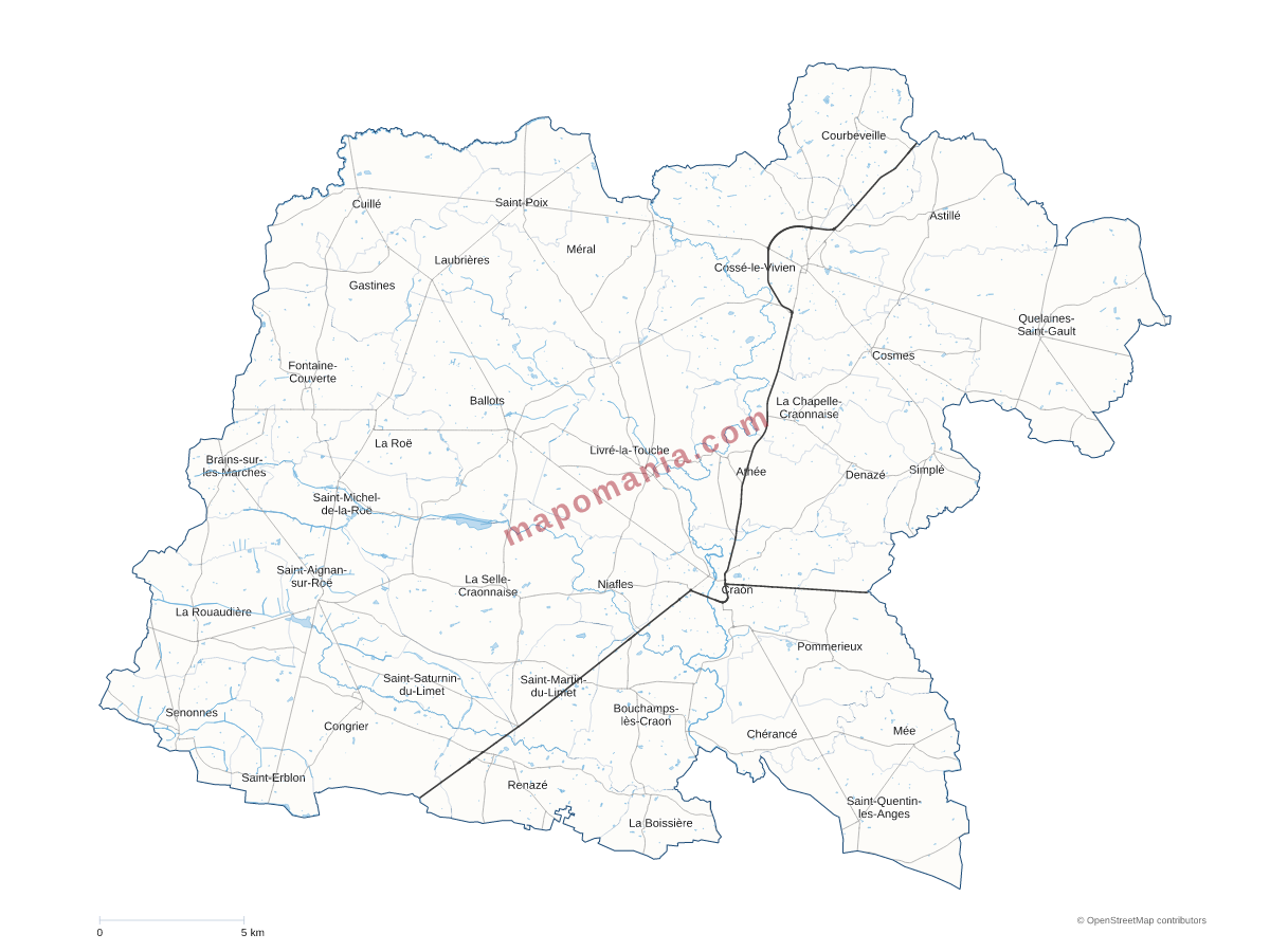 Carte de CC du Pays de Craon à personnaliser