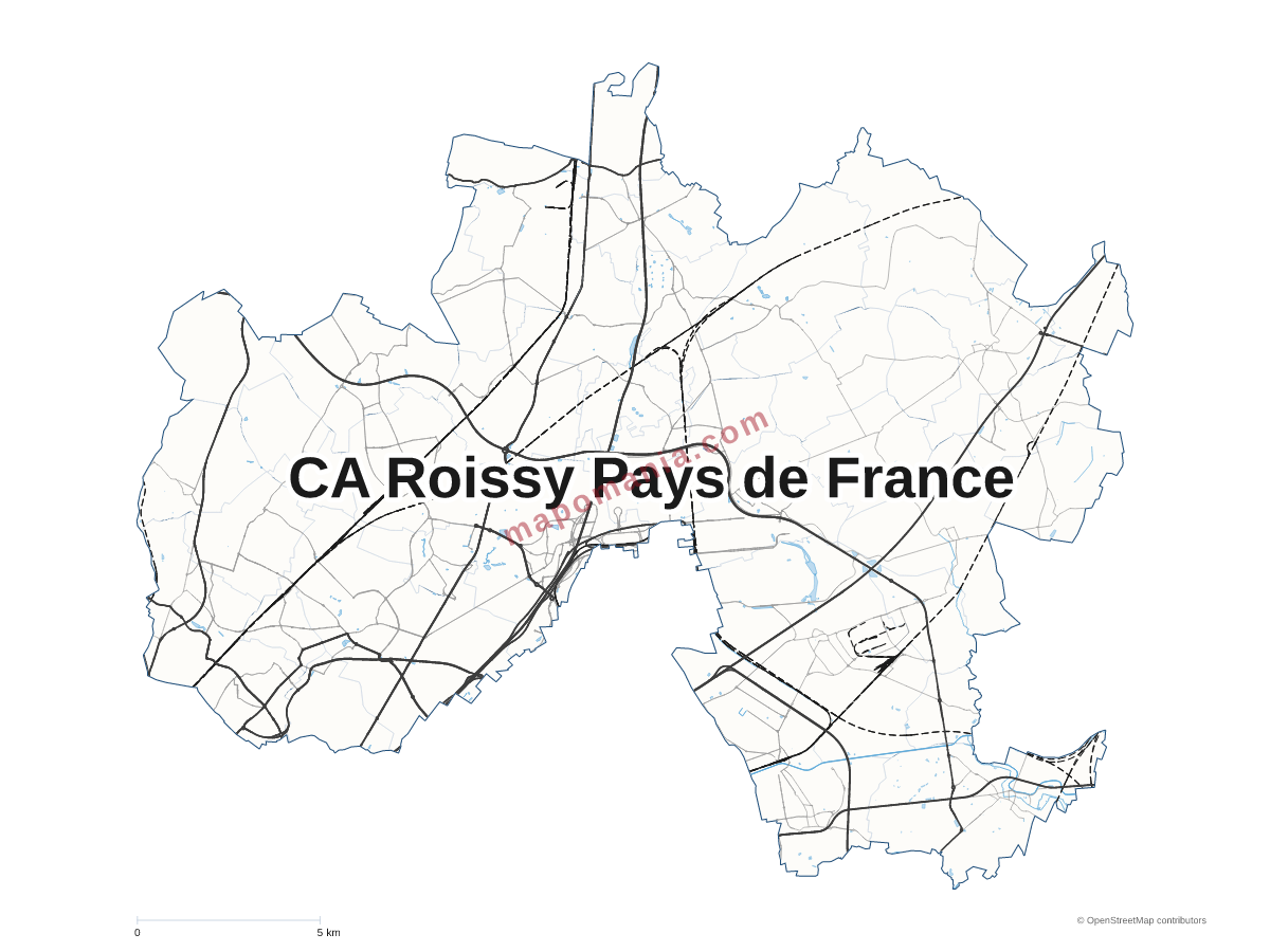 Carte de CA Roissy Pays de France à personnaliser