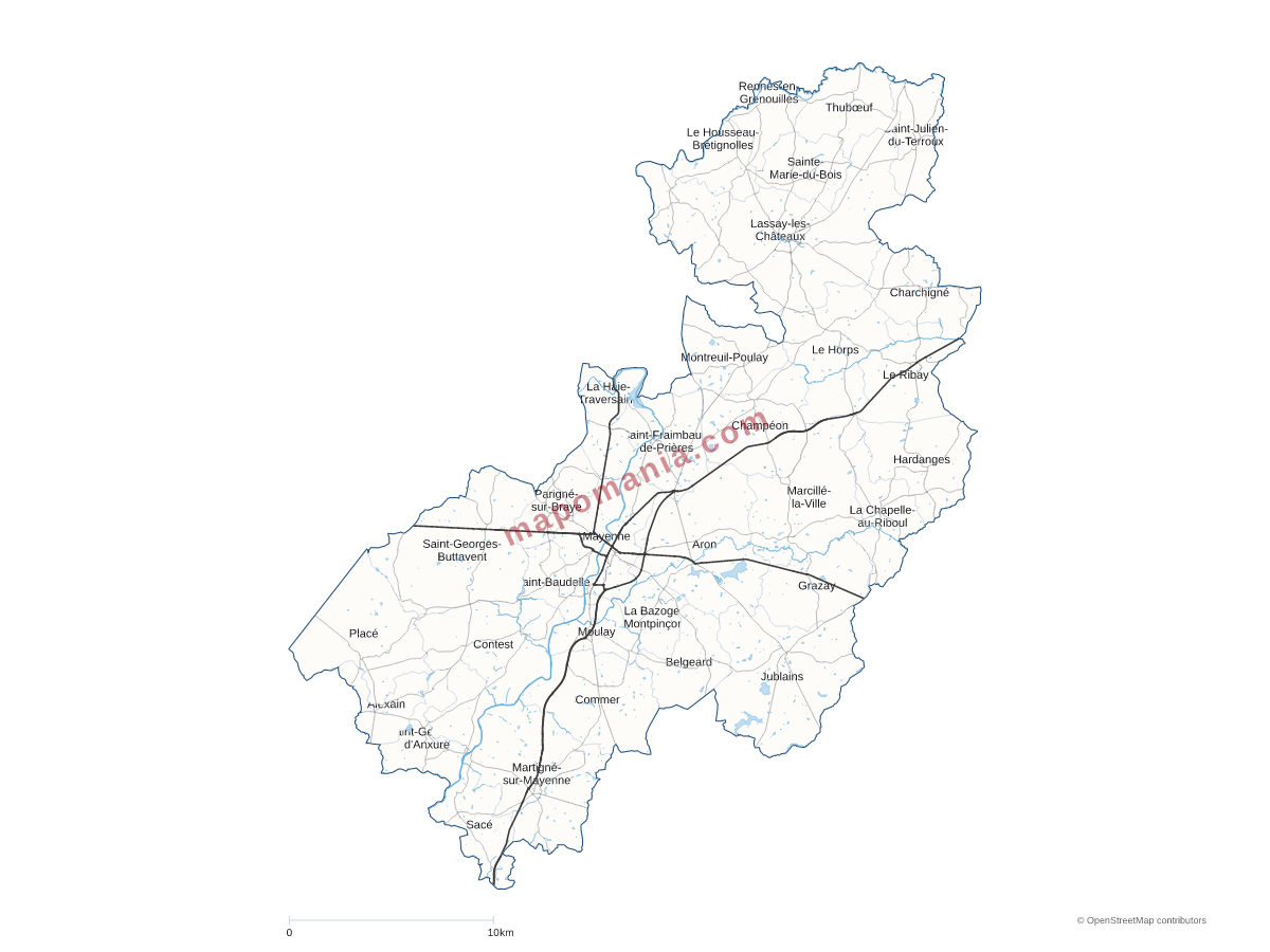 Carte de CC Mayenne Communauté à personnaliser
