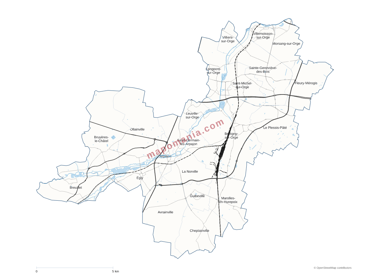 Carte de CA Coeur d'Essonne Agglomération à personnaliser