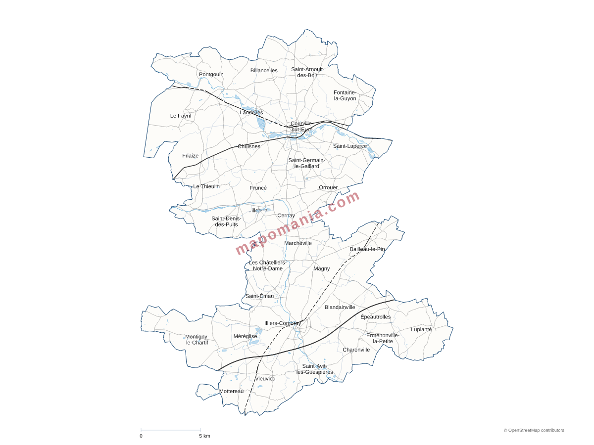 Carte de CC Entre Beauce et Perche à personnaliser