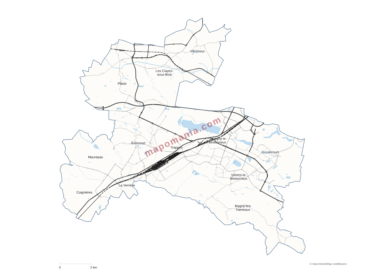 Carte de CA de Saint Quentin en Yvelines à personnaliser