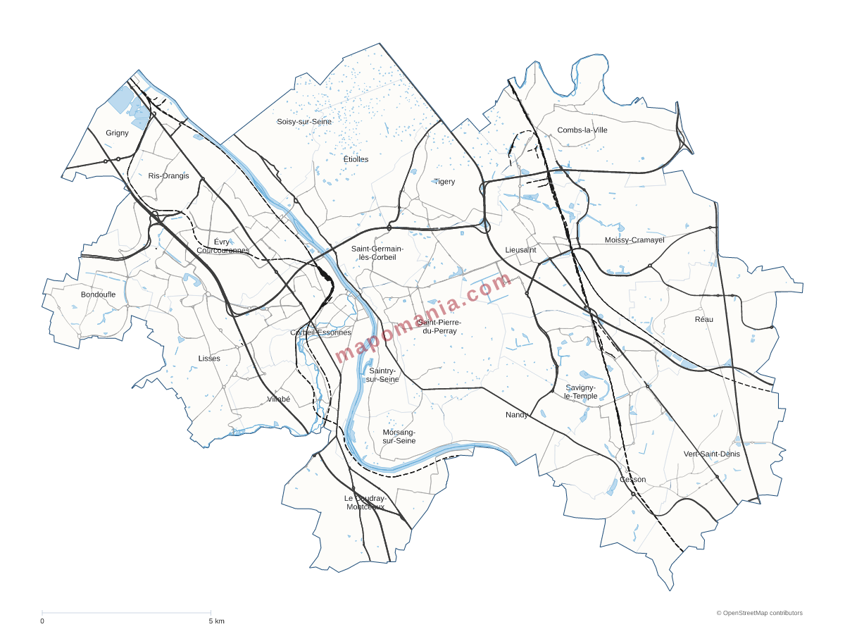 Carte de CA Grand Paris Sud Seine Essonne Sénart à personnaliser