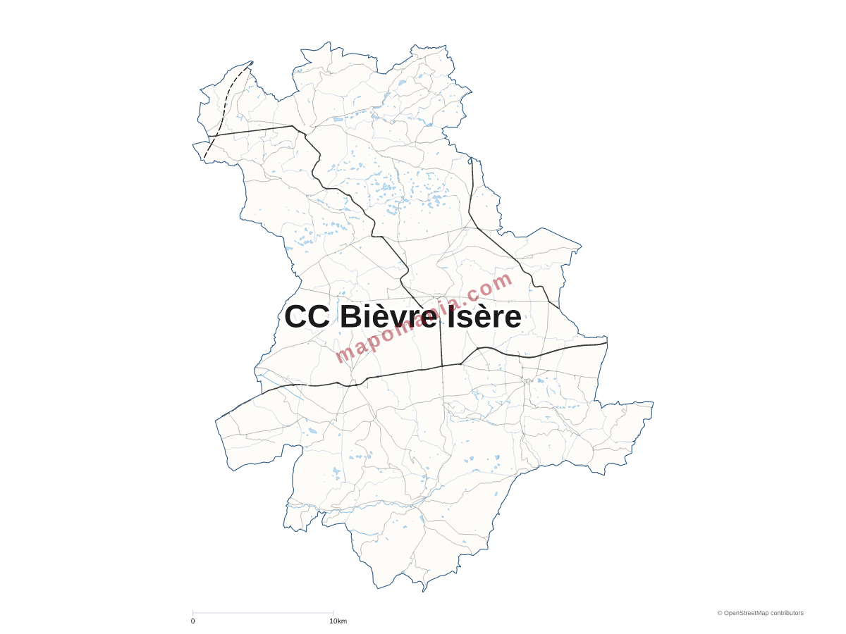 Carte de CC Bièvre Isère à personnaliser