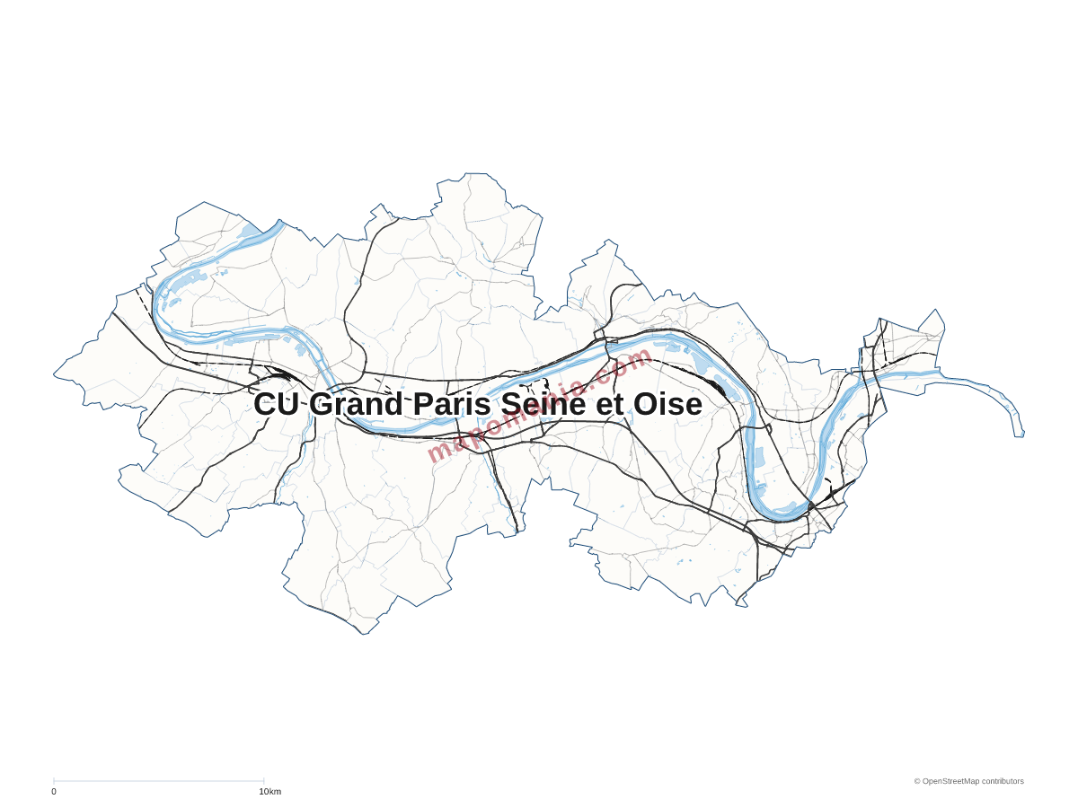 Carte de CU Grand Paris Seine et Oise à personnaliser