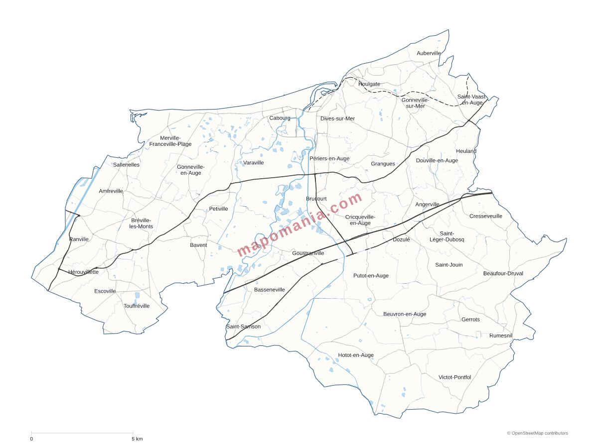 Carte de CC Normandie-Cabourg-Pays d'Auge à personnaliser