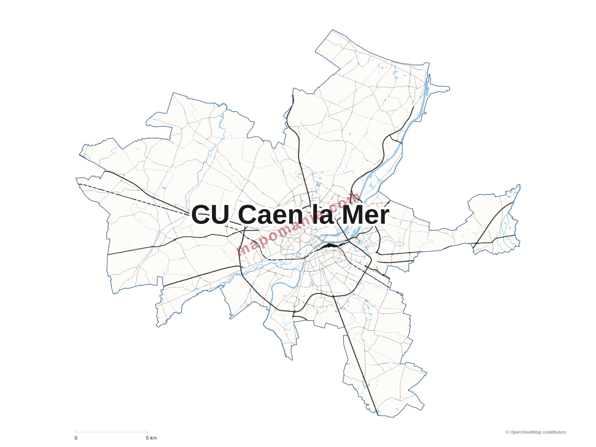 Carte de CU Caen la Mer à personnaliser