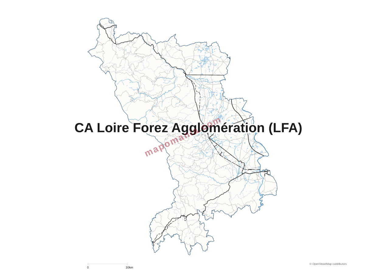 Carte de CA Loire Forez Agglomération (LFA) à personnaliser