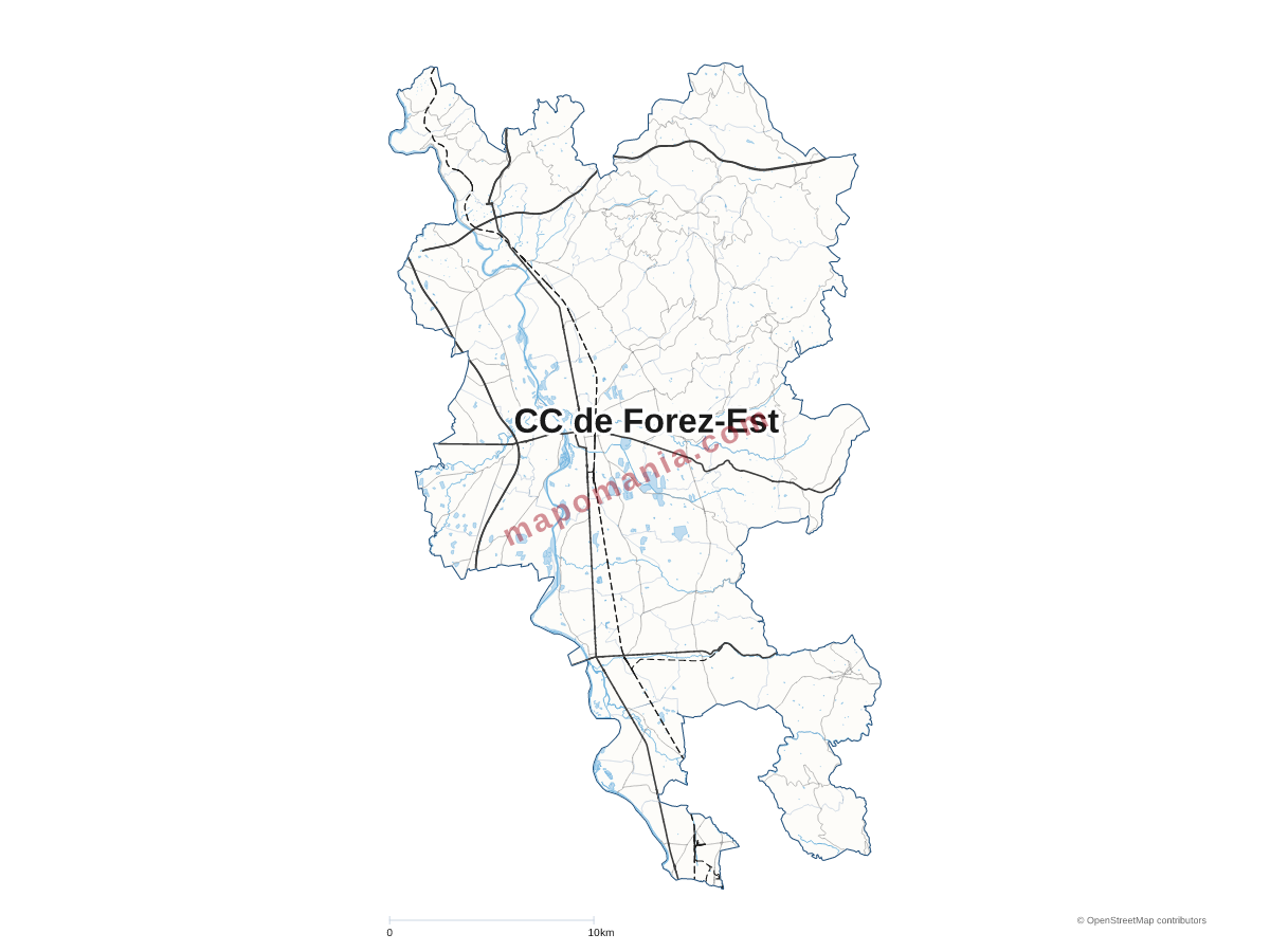 Carte de CC de Forez-Est à personnaliser