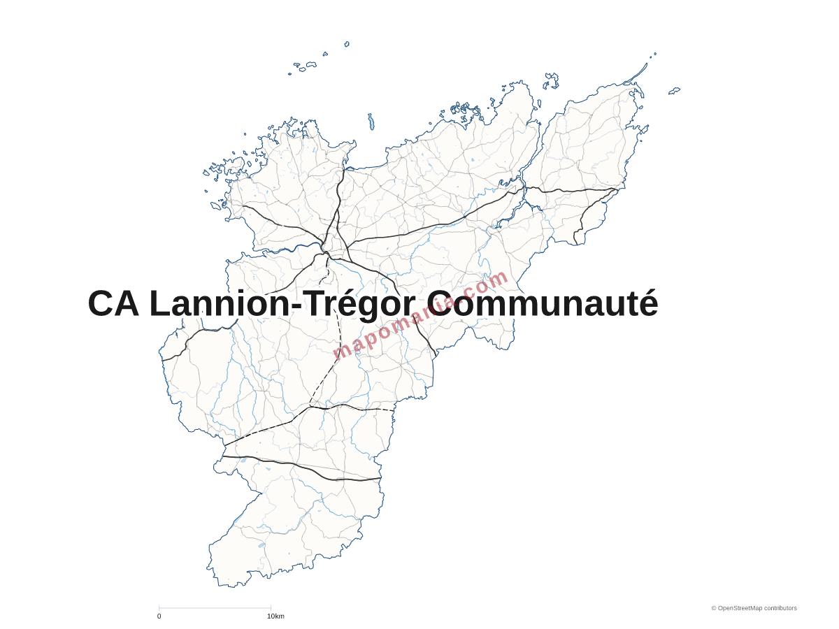 Carte de CA Lannion-Trégor Communauté à personnaliser