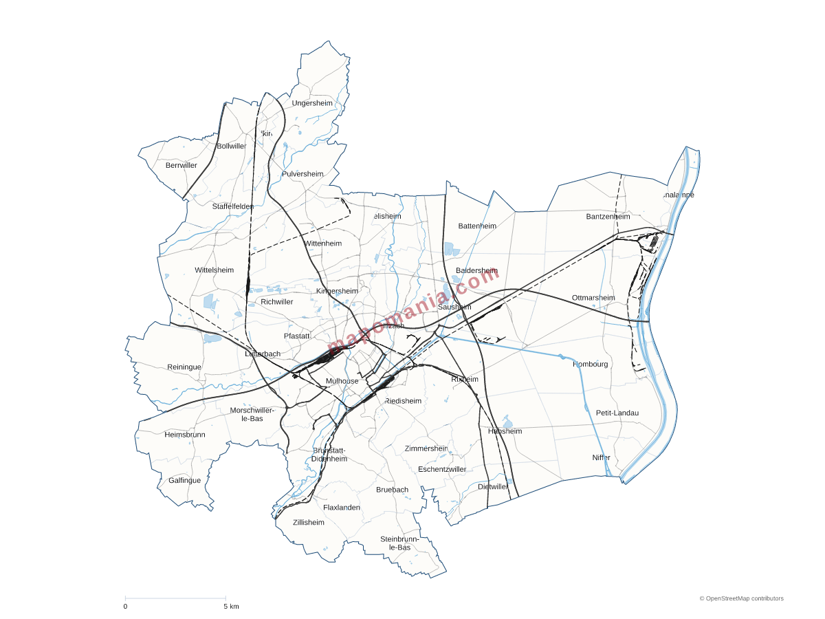 Carte de CA Mulhouse Alsace Agglomération à personnaliser