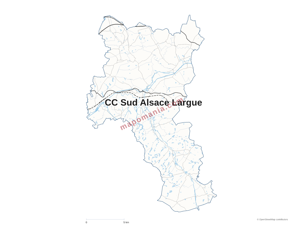 Carte de CC Sud Alsace Largue à personnaliser