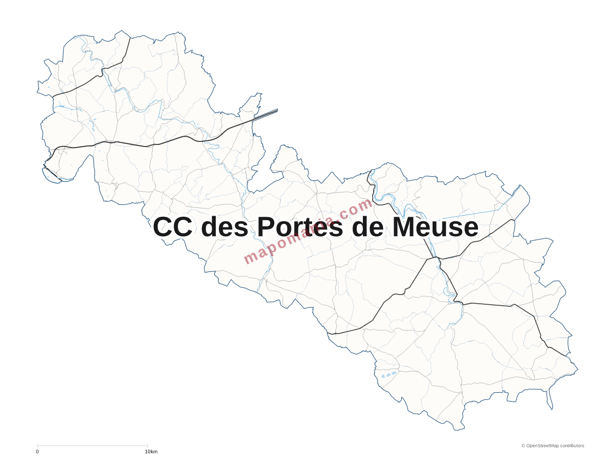 Carte de CC des Portes de Meuse à personnaliser