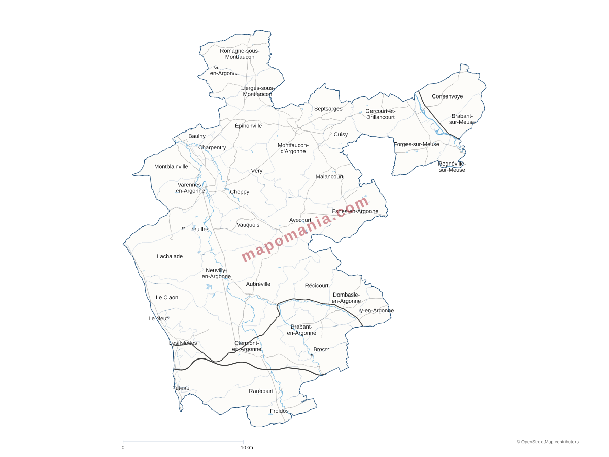 Carte de CC Argonne-Meuse à personnaliser