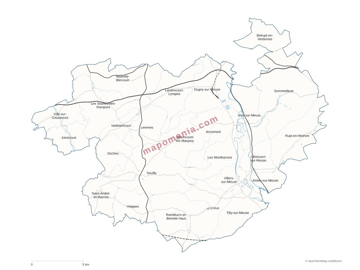 Carte de CC Val de Meuse - Voie Sacrée à personnaliser