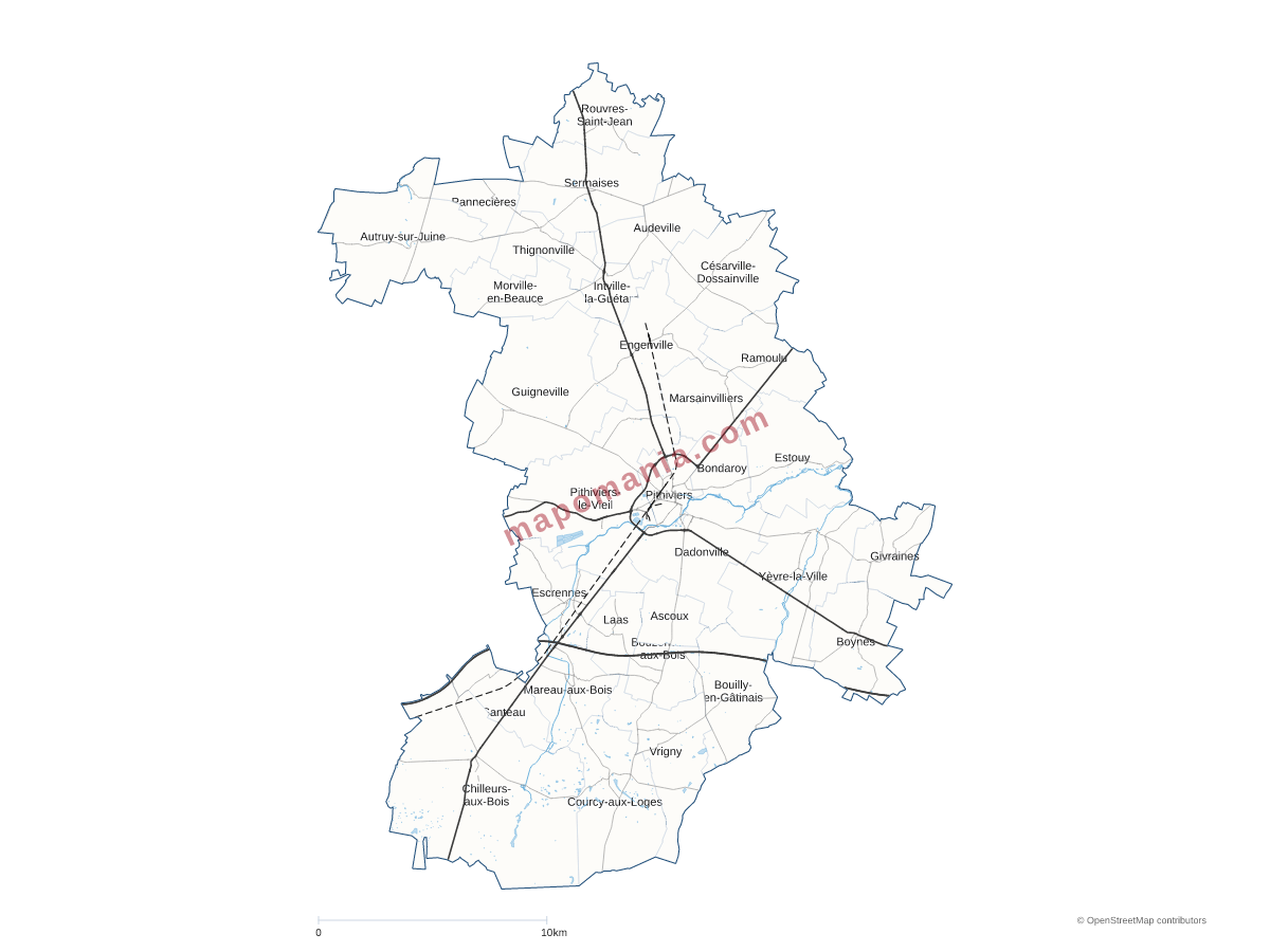 Carte de CC du Pithiverais à personnaliser