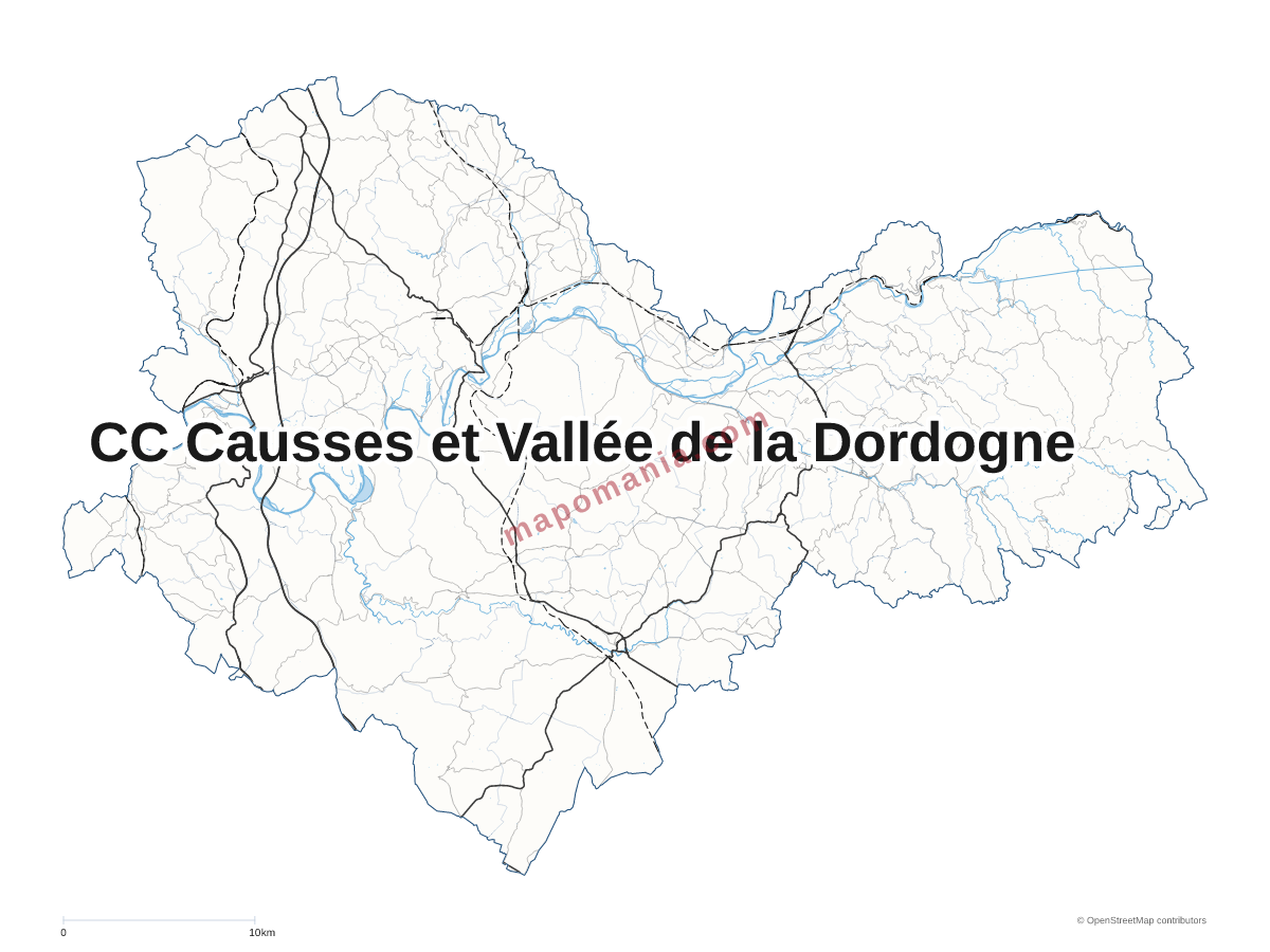 Carte de CC Causses et Vallée de la Dordogne à personnaliser
