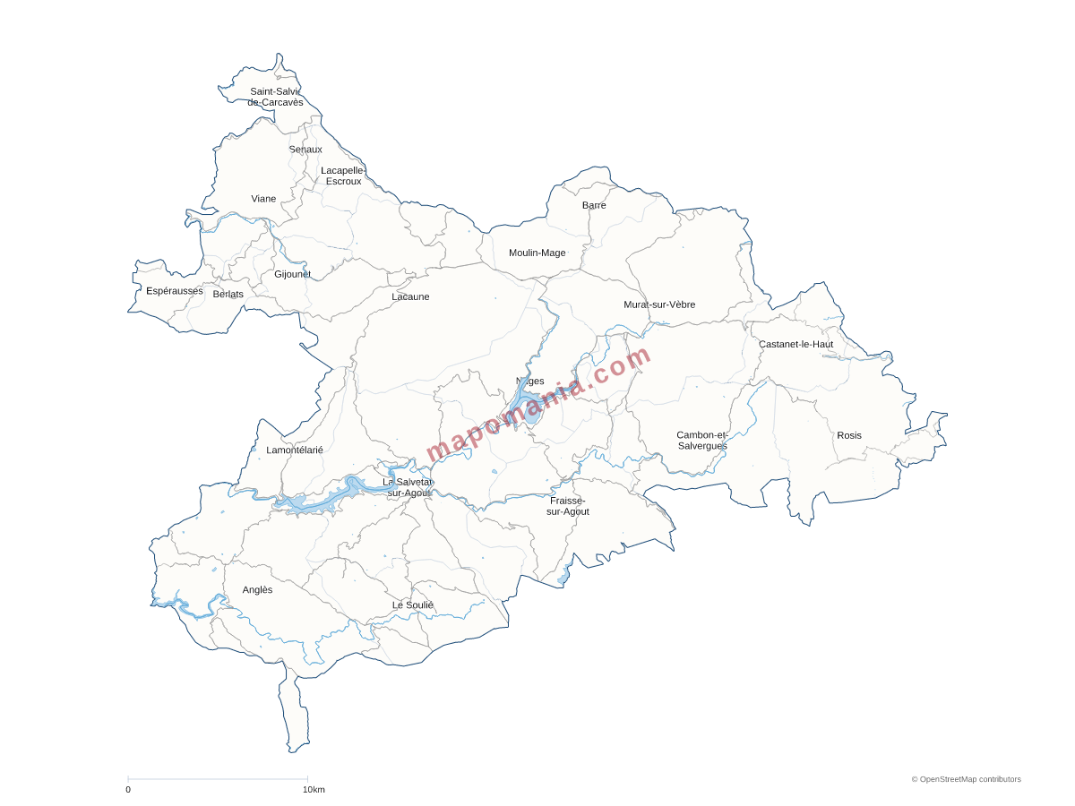 Carte de CC du Haut-Languedoc à personnaliser