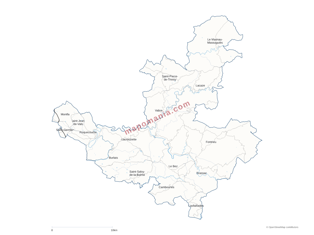 Carte de CC Sidobre Vals et Plateaux à personnaliser