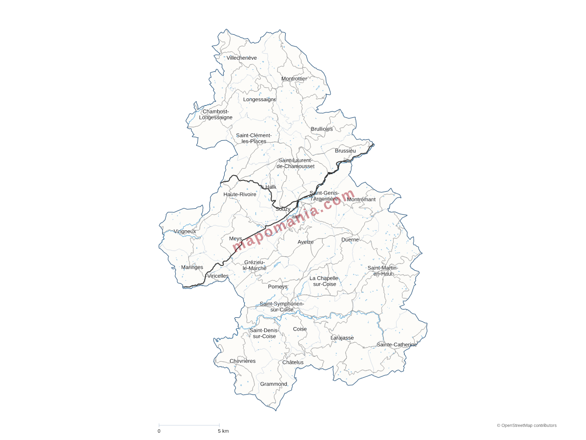 Carte de CC des Monts du Lyonnais à personnaliser