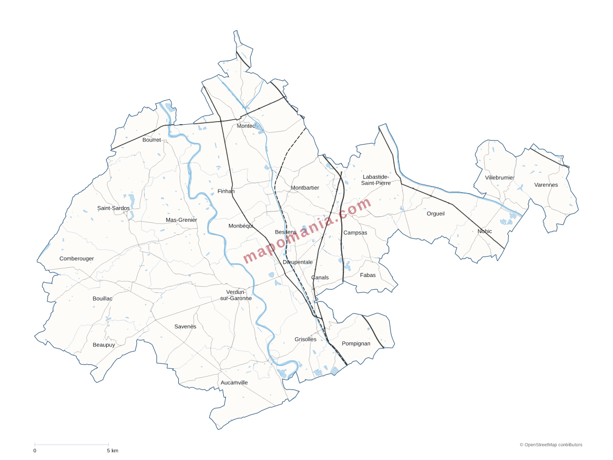 Carte de CC Grand Sud Tarn-et-Garonne à personnaliser