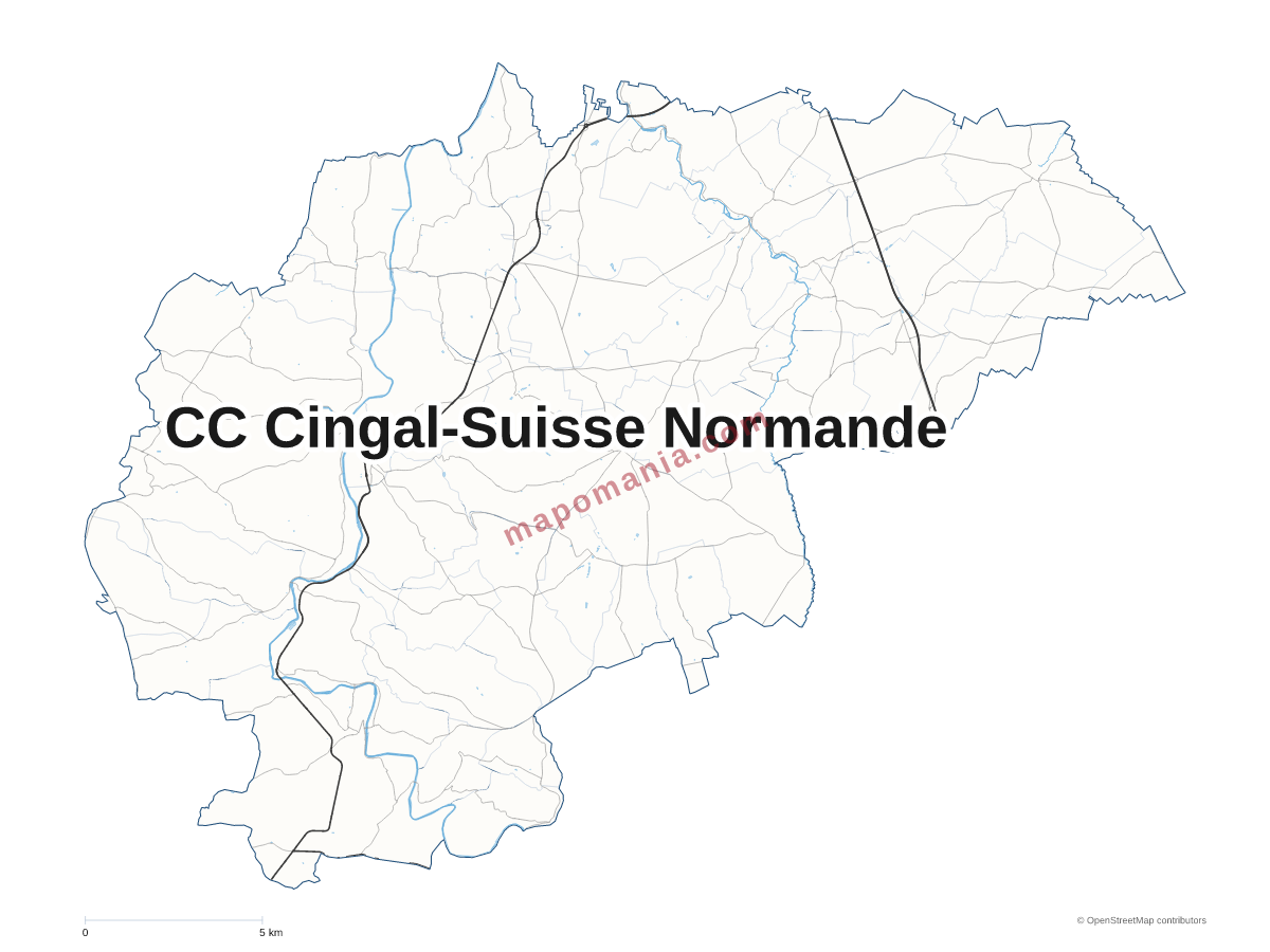Carte de CC Cingal-Suisse Normande à personnaliser
