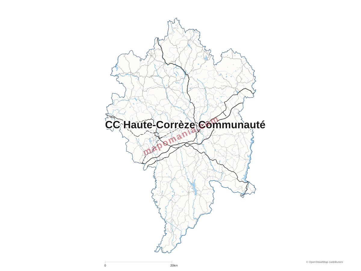 Carte de CC Haute-Corrèze Communauté à personnaliser