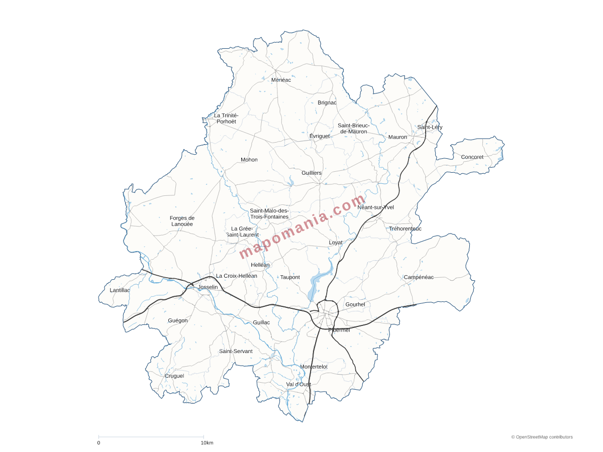 Carte de CC Ploërmel Communauté à personnaliser