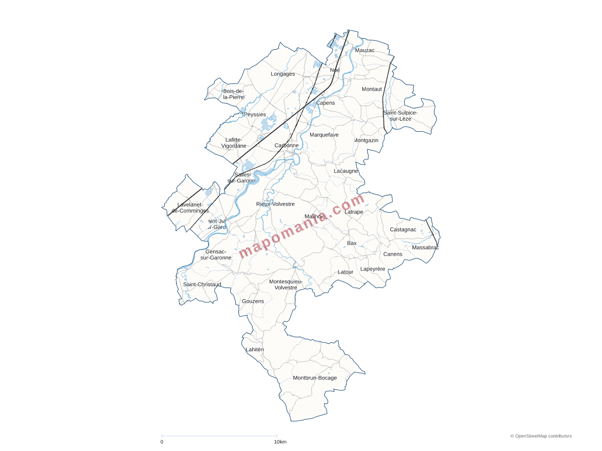 Carte de CC du Volvestre à personnaliser