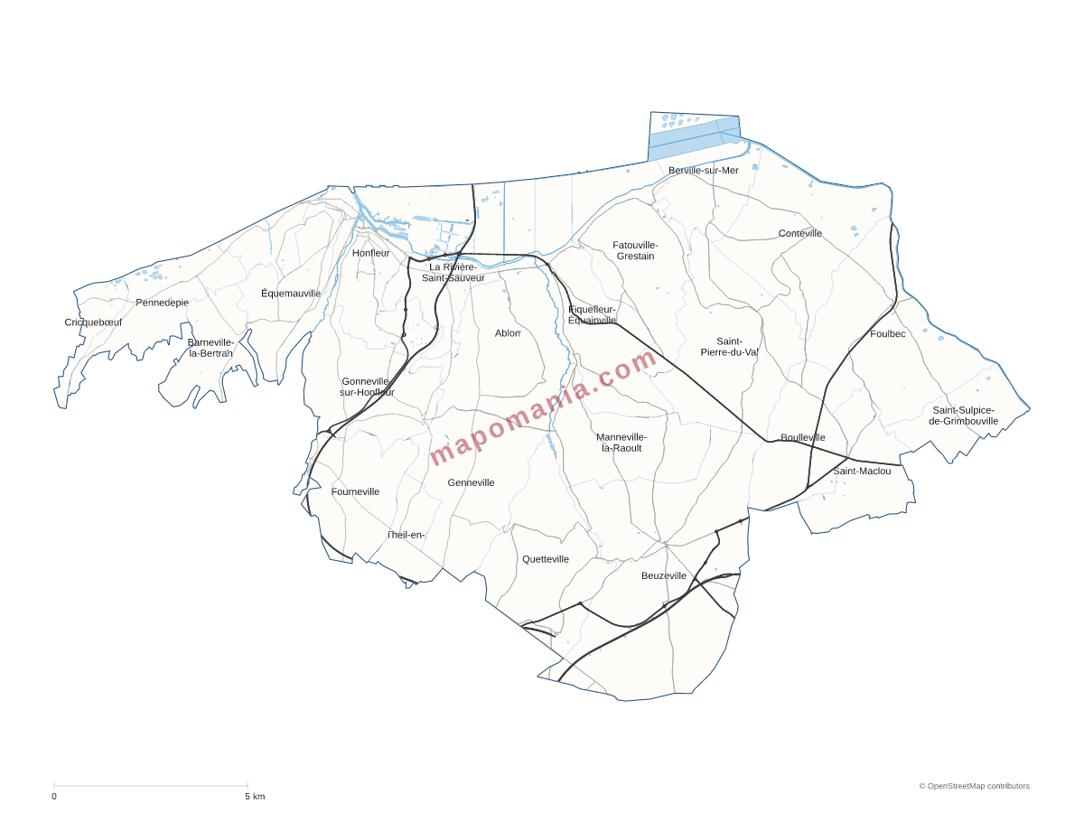Carte de CC du Pays de Honfleur-Beuzeville à personnaliser