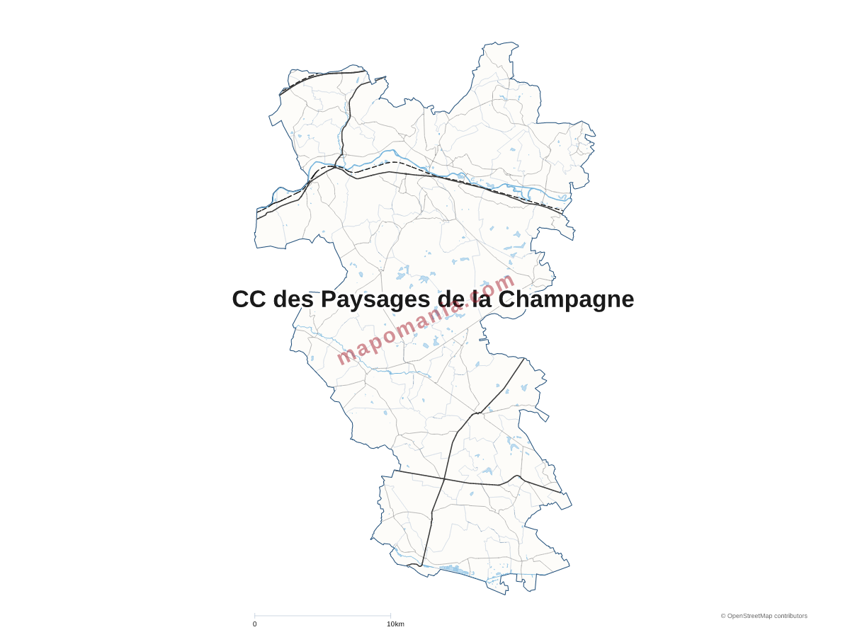 Carte de CC des Paysages de la Champagne à personnaliser