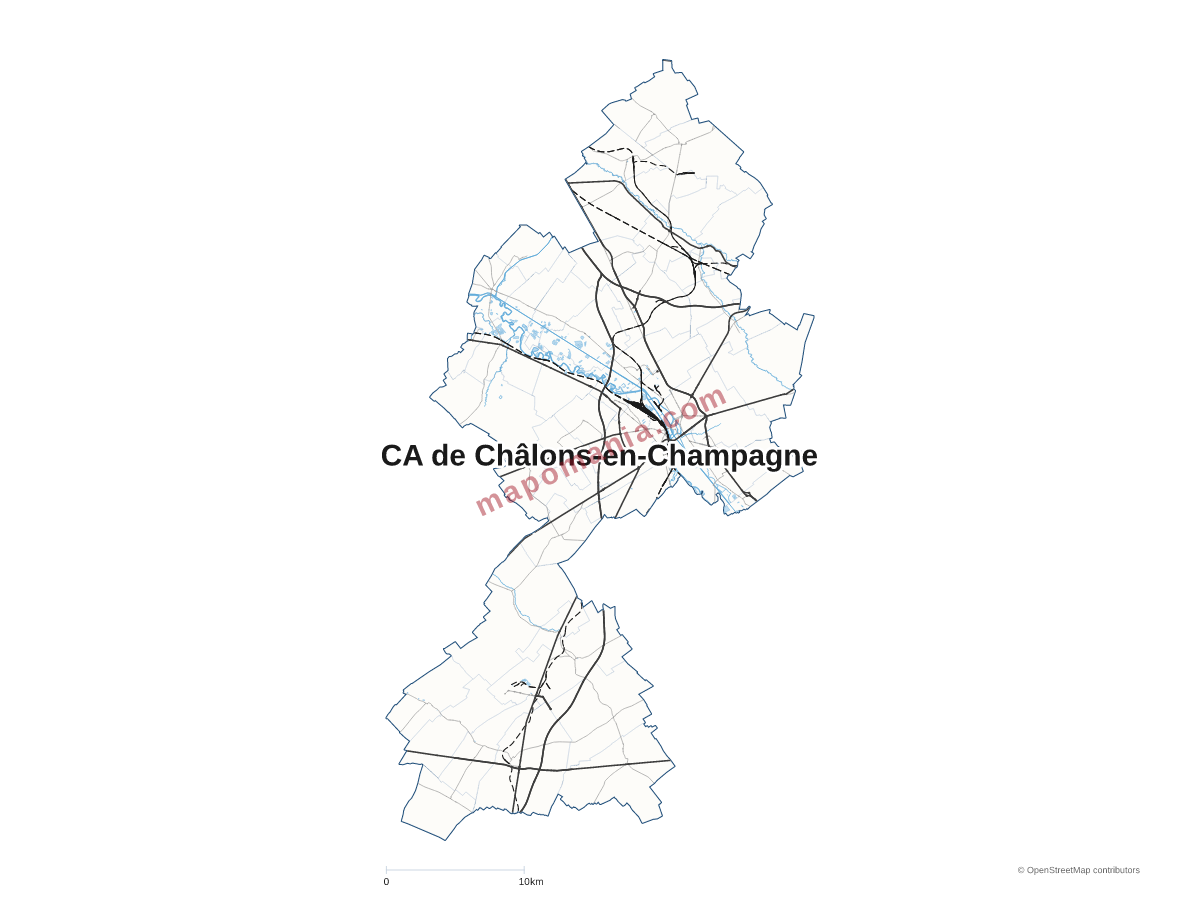 Carte de CA de Châlons-en-Champagne à personnaliser