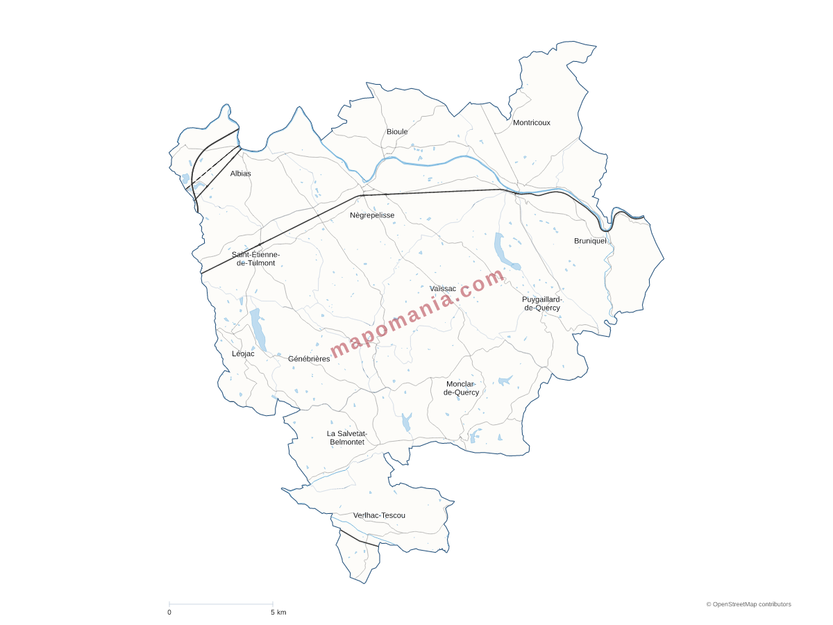 Carte de CC Quercy Vert-Aveyron à personnaliser