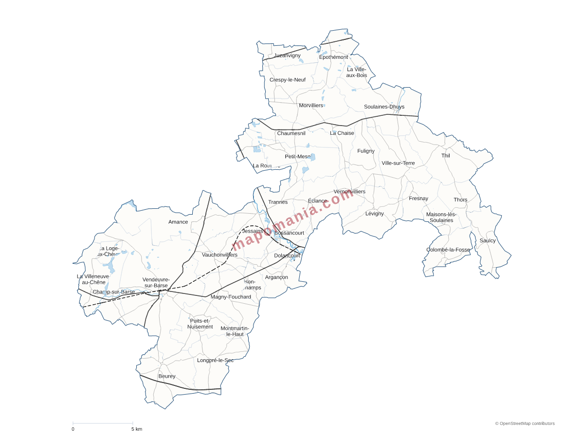 Carte de CC de Vendeuvre-Soulaines à personnaliser