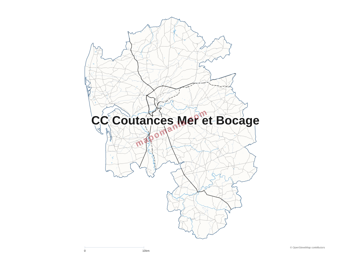 Carte de CC Coutances Mer et Bocage à personnaliser