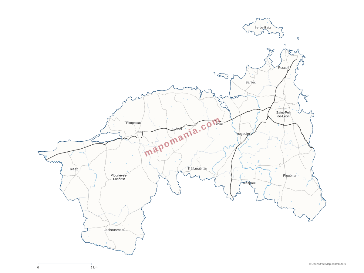 Carte de CC Haut-Léon Communauté à personnaliser