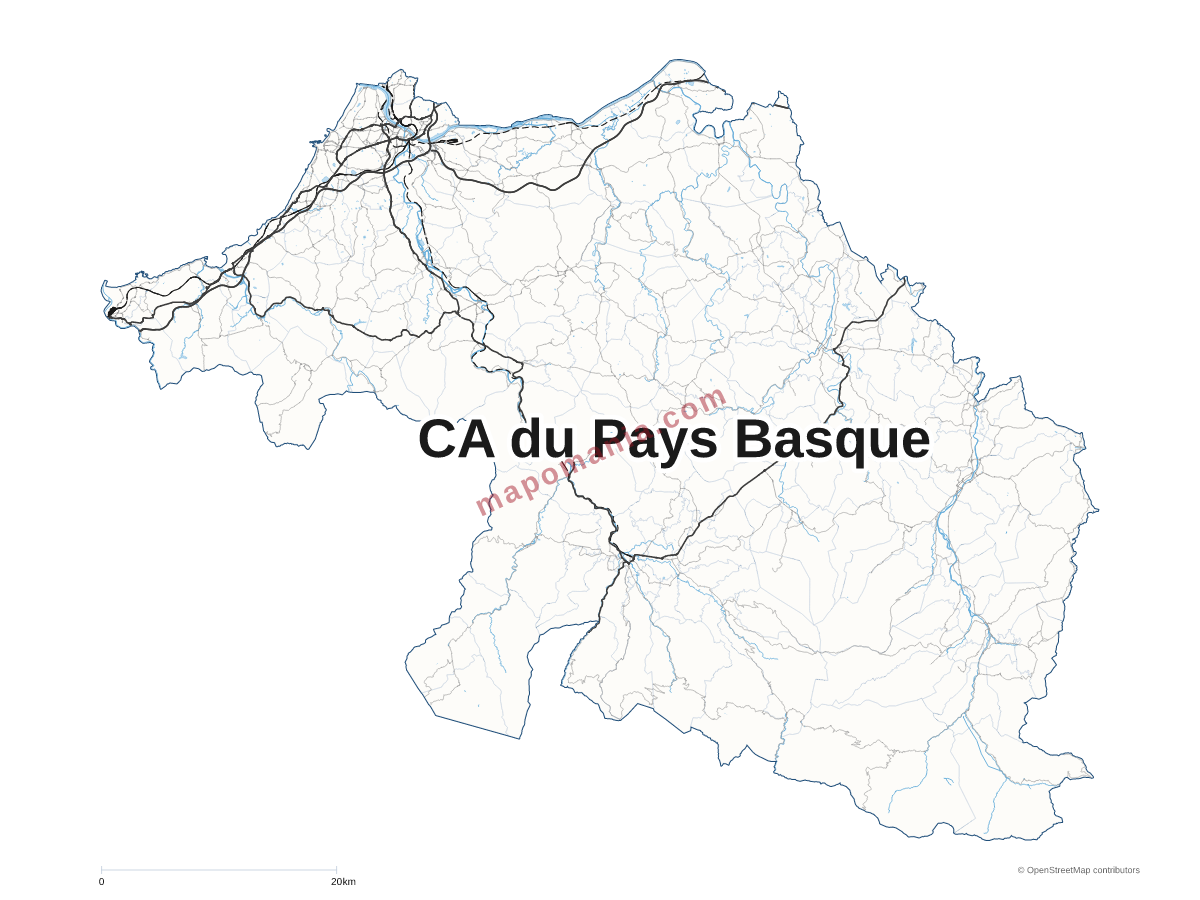 Carte de CA du Pays Basque à personnaliser