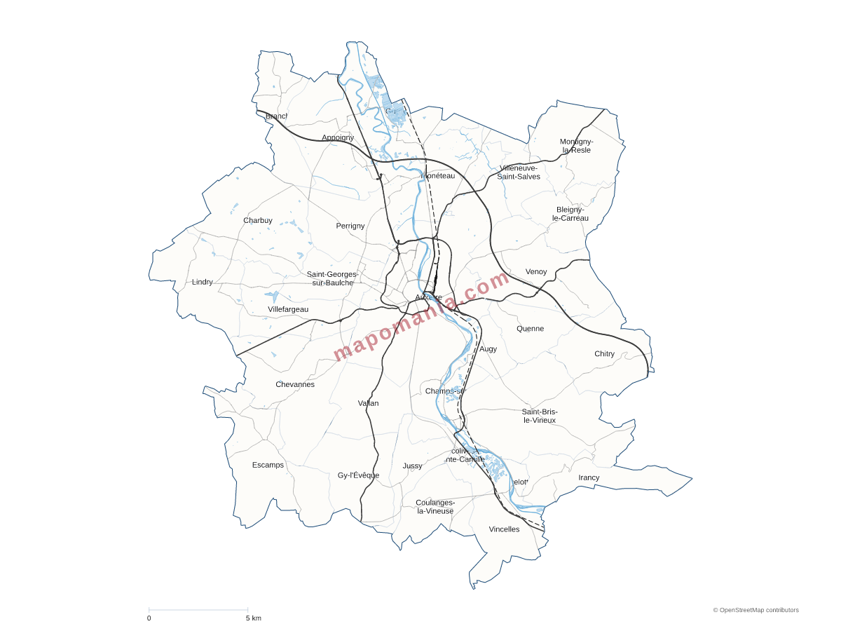 Carte de CA de l'Auxerrois à personnaliser
