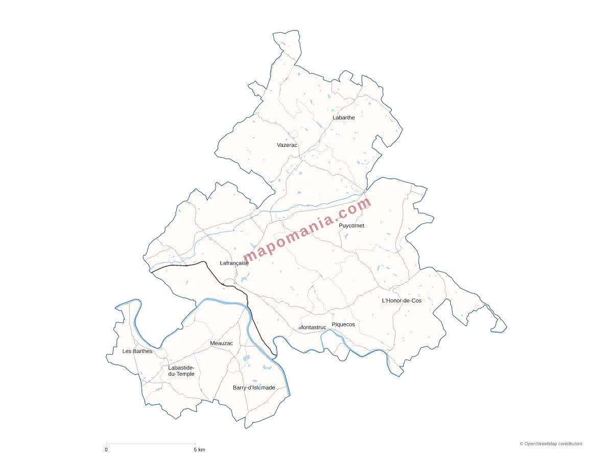 Carte de CC du Pays de Lafrançaise à personnaliser