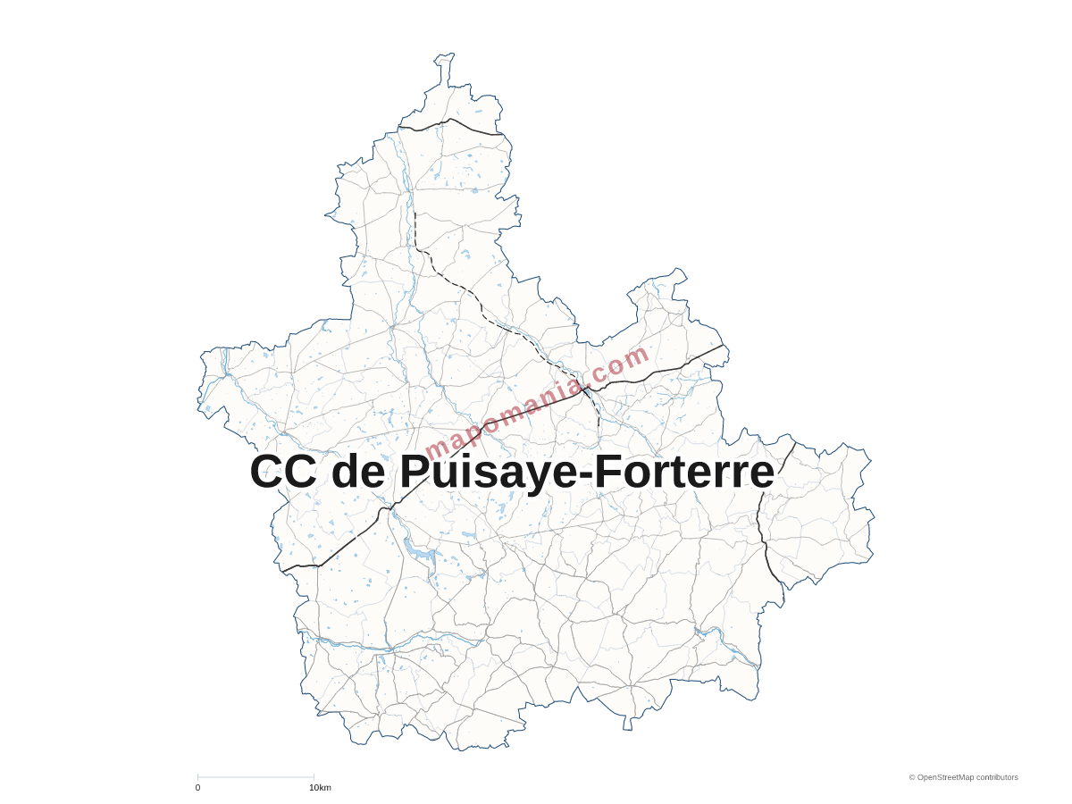 Carte de CC de Puisaye-Forterre à personnaliser