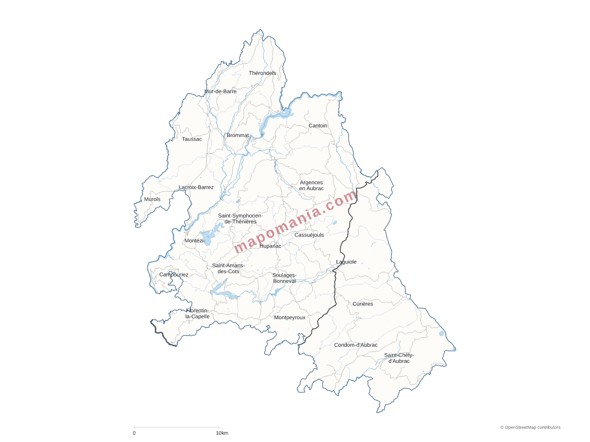 Carte de CC Aubrac, Carladez et Viadène à personnaliser