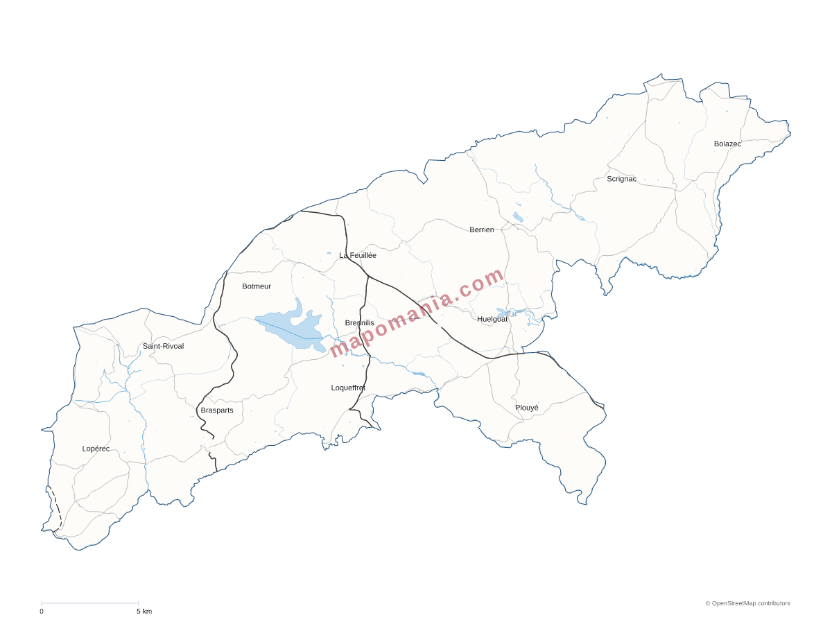 Carte de CC Monts d'Arrée Communauté à personnaliser