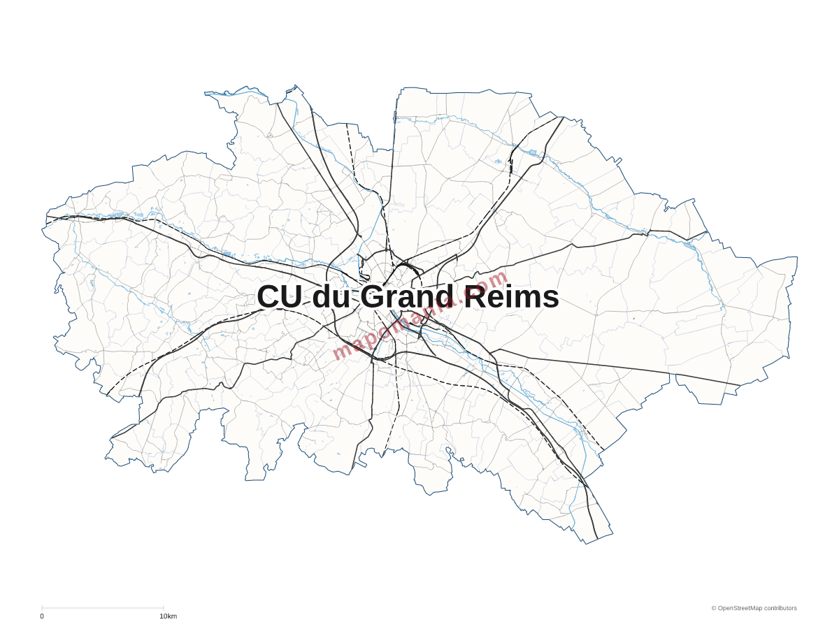 Carte de CU du Grand Reims à personnaliser